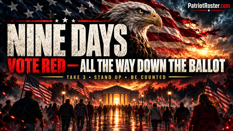 Nine Days. Down the Ballot. Stand Up.